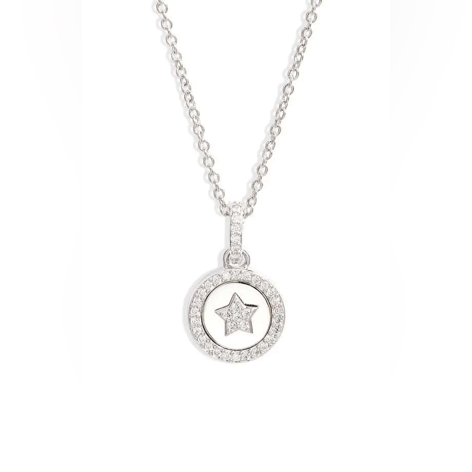Nadri Star Circle Pendant Necklace  RhodiumBrand New 68